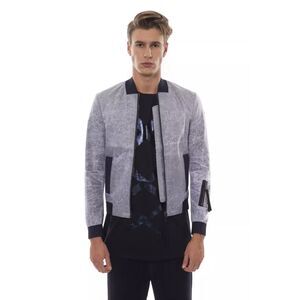 Nicolo Tonetto Gray Polyester Men Bomber Men's Jacket